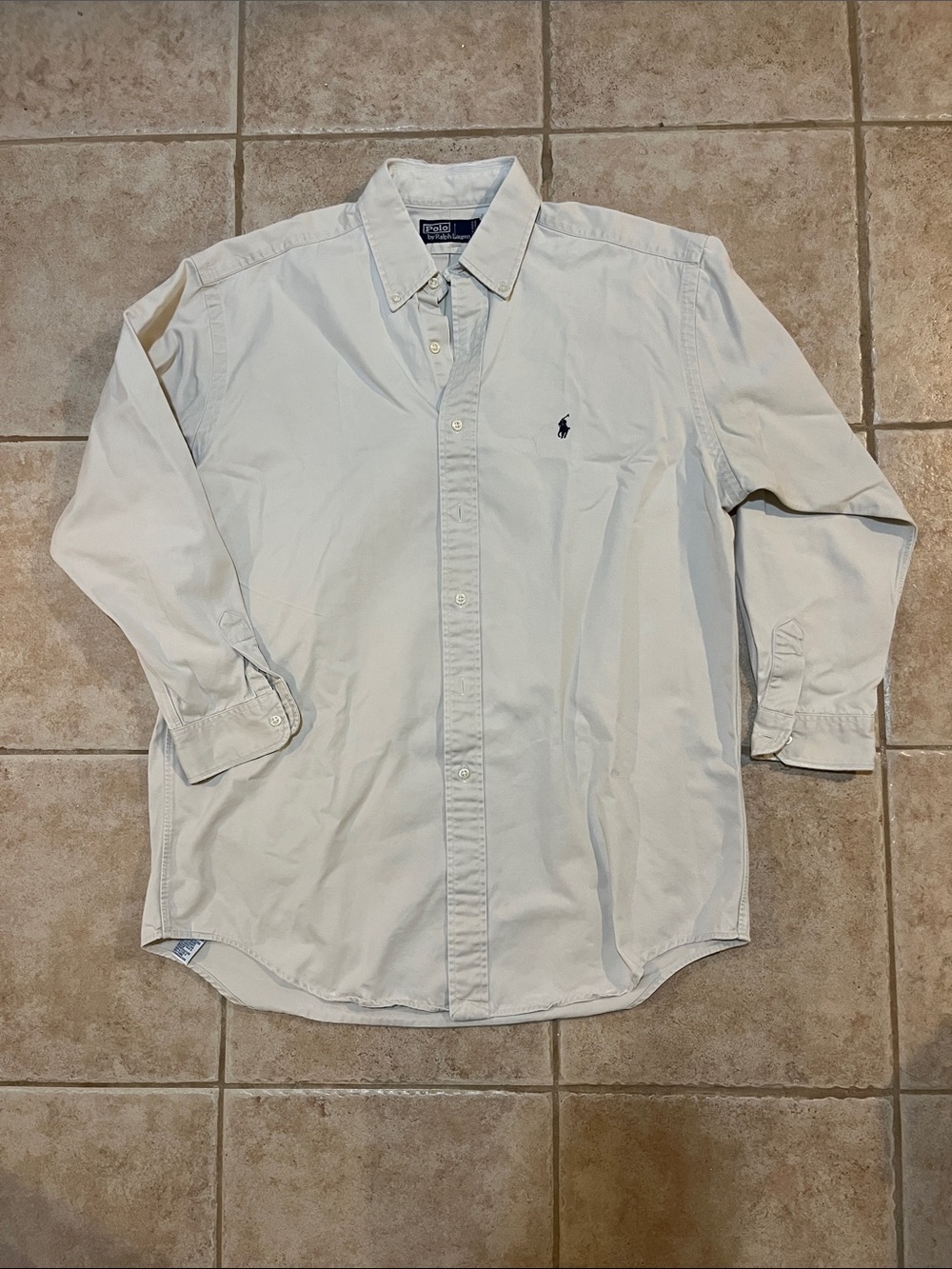 Vintage Ralph Lauren Cream Sleeve Button-Down Shirt